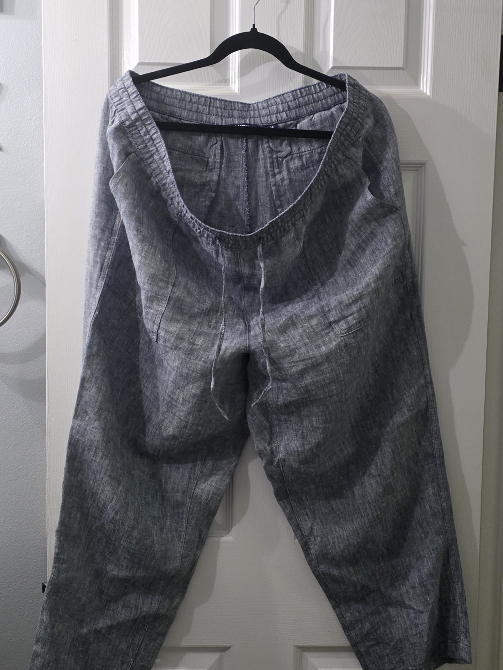 Lands' End Blue  Linen Cropped  Pants